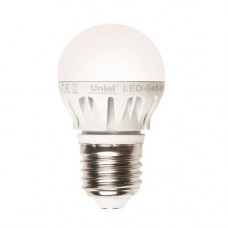 Лампа светодиодная (08141) Uniel E27 6W 3000K матовая LED-G45-6W/WW/E27/FR ALM01WH